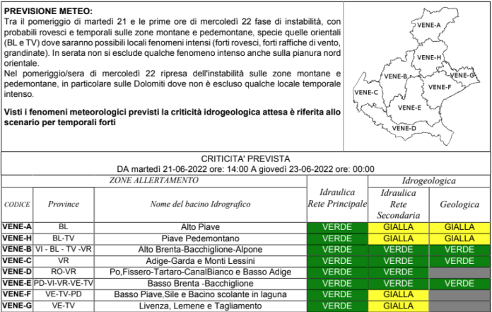 temporali veneto