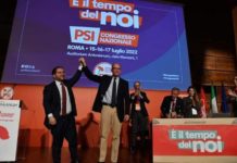Congresso nazionale del PSI rieletto segretario nazionale Maraio, presenti per Vicenza Giuseppe Maria Toscano, Matteo Guidolin e Luca Fantò Il rieletto segretario nazionale del Psi, Luca Maraio, festeggiato da Letta