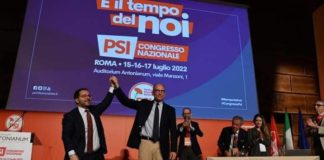 Congresso nazionale del PSI rieletto segretario nazionale Maraio, presenti per Vicenza Giuseppe Maria Toscano, Matteo Guidolin e Luca Fantò Il rieletto segretario nazionale del Psi, Luca Maraio, festeggiato da Letta