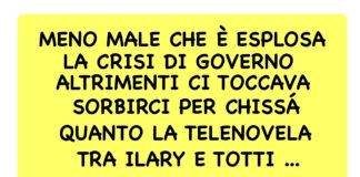 Quattro risate a Bordighera: e meno male che il governo è caduto sennò sai che p… con la crisi di Ilary e Totti! BORDIGHERA E I MASS COM-MEDIA- Ilary, Totti e la crisi... di governo