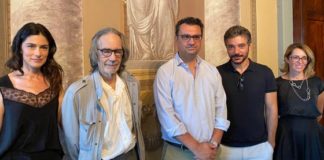 “Luce dei tuoi occhi 2”, Rucco e Siotto sul set con Anna Valle e Giuseppe Zeno Da sinistra: Valle, Costa, Rucco, Zeno, Siotto