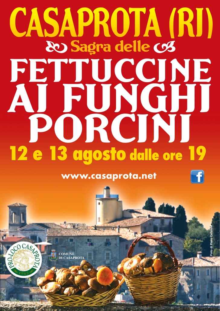 Casaprota: fettuccine ai funghi porcini il 12 e 13 agosto