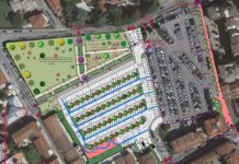 Park Cattaneo a San Felice, “Per una grande Vicenza”: una ciclabile che si scioglie, un cantiere dimenticato, un quartiere abbandonato Park Cattaneo (rendering)