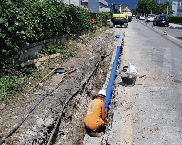 Acquedotto, cantiere a Valdobbiadene