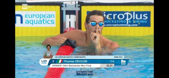 Thomas Ceccon, oro agli europei di Roma nei 100 m dorso