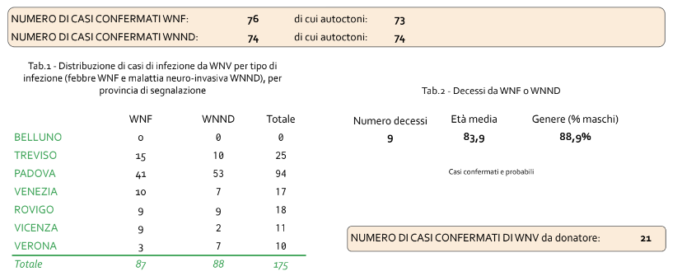 175 casi di virus West Nile