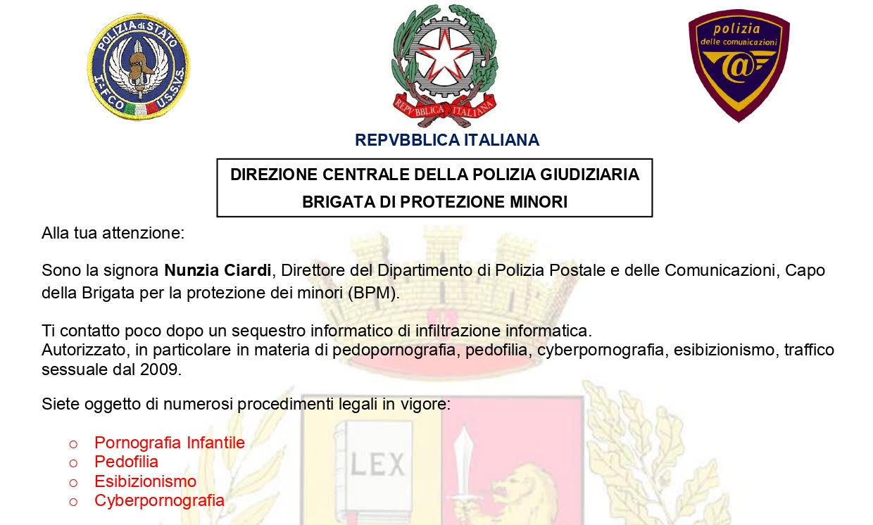 Email polizia clearance