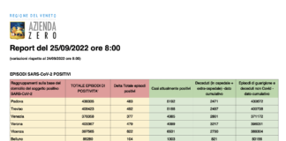 Covid Veneto 25/9: 2.717 casi (+159), 1 morto (-3). Vaccini 2.208. A Vicenza 963 (+240) nuovi casi e nessun morto. Dati e tabelle province Dati casi Covid per provincia in Veneto al 25 settembre ore 8