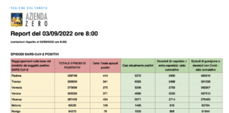 Covid Veneto 3/9: 2.041 casi (+258), 434 a Vicenza (+28) e nessun morto (=). I dati e le tabelle delle province, solo 1.600 vaccini Dati casi Covid per provincia in Veneto al 3 settembre ore 8