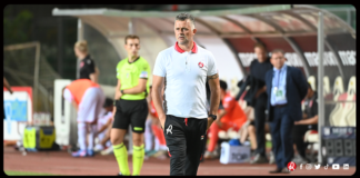 Mister Francesco Baldini, Stefano Giacomelli e Ronaldo Pompeu Da Silva dopo Novara-LR Vicenza 3-0 Francesco Baldini