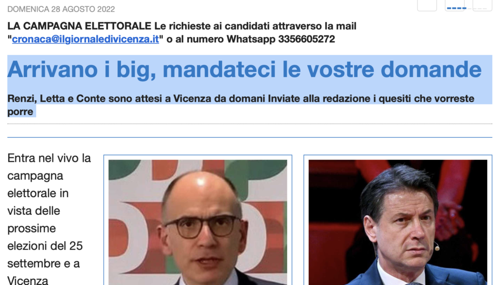 Le domande ai big nazionali del GdV