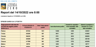 Covid Veneto 14/10: 5415 casi (-524), 5 morti. A Vicenza 991 nuovi casi e 0 morti. Circa 5000 nuove dosi vaccino booster. Dati e tabelle province Dati casi Covid per provincia in Veneto al 14 ottobre ore 8