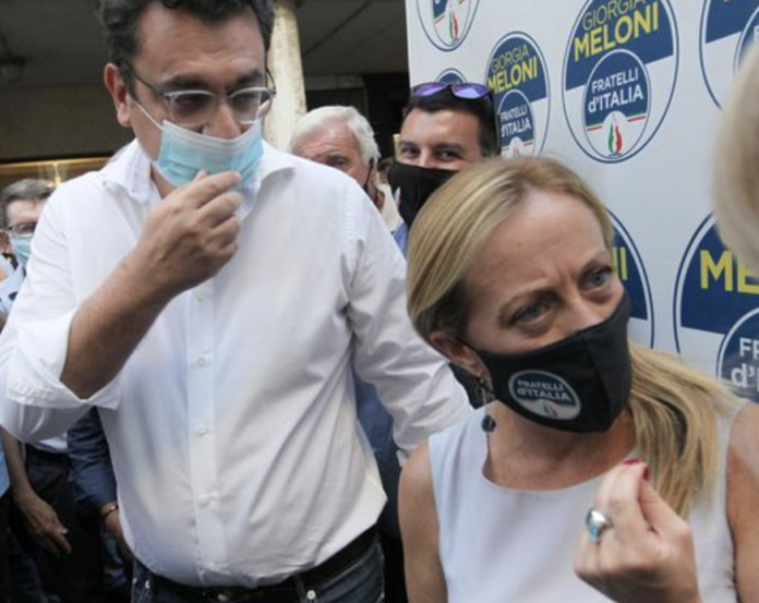 Giorgia Meloni e Francesco Rucco (foto da Il Giornale di Vicenza)