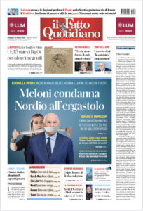 Meloni condanna Nordio all’ergastolo, Il Fatto Quotidiano del 30 ottobre 2022