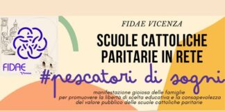Fidae, sindaco di Vicenza Rucco e assessore Tolio alla passeggiata delle scuole cattoliche paritarie fidae