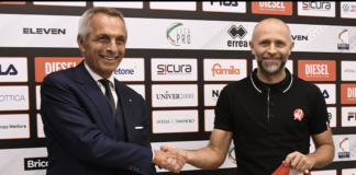 La presentazione di Rinaldo Sagramola, Amministratore Delegato dell’Lr Vicenza Lr Vicenza, Ad e dg Rinaldo Sagramola col presidente Stefano Rosso