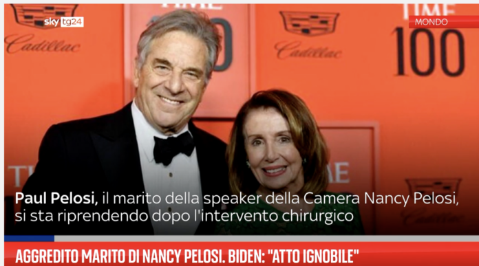 Violenza contro marito di Nancy Pelosi, speaker democratica al congresso Usa