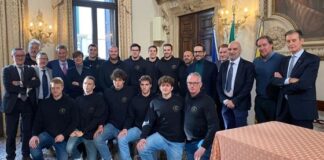 Il vicesindaco Celebron ha accolto la squadra di serie B Rangers Pallanuoto Vicenza