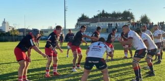 Rugby Serie A: il servizio ErreSport sulla gara Paese vs Rangers Paese - Rangers Rugby Vicenza in una touche (foto Fabio Avanzati)