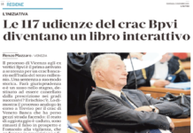 Le 117 udienze crac BPVi diventano un libro interattivo, Mazzaro (Il Mattino di Padova): “Banca Popolare di Vicenza. La cronaca del processo” Banca Popolare di Vicenza. La cronaca del processo, la recensione su Il Mattino di Padova