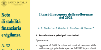 Banca d’Italia: i tassi di recupero delle sofferenze nel 2021 Banca d'Italia e sofferenze