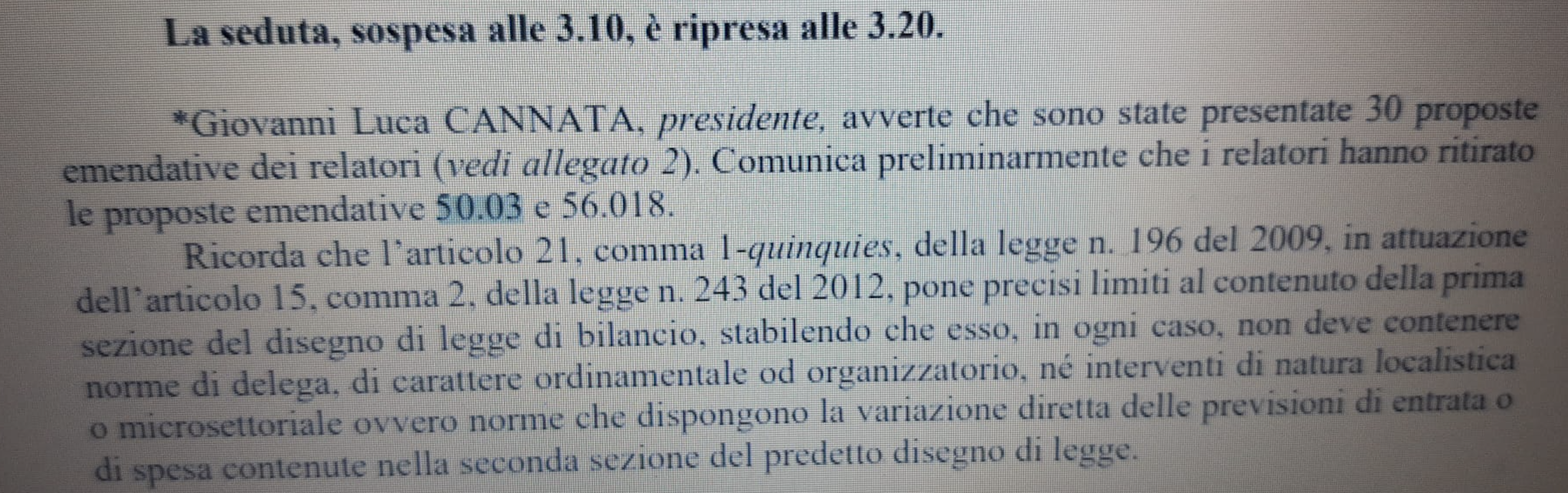Fir e 500 mln residui, emendamento presentato e ritirato