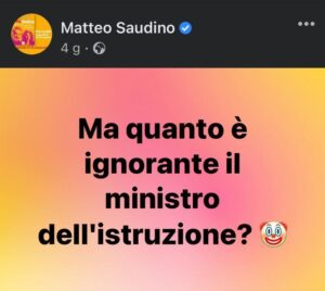 Matteo Saudino, dal suo profilo pubblico Facebook