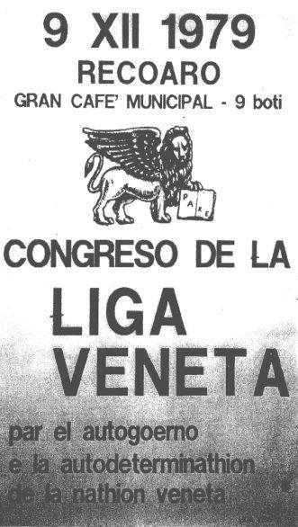 Recoaro, 9 dicembre 1979 primo congresso della Liga Veneta