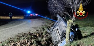 Torri di Quartesolo, automobile fuoristrada: ferito il conducente automobile fuoristrada torri di quartesolo