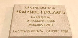 Alle Gallerie di Palazzo Thiene a Vicenza una targa alla generosità di Armando Peressoni Armando Peressoni