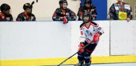 Una partita di hockey in line a Padova, terra di Andrea Calore