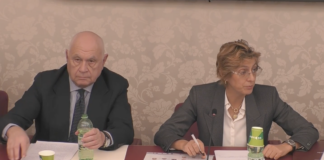 Ddl Nordio, D’Amato (componente Csm) risponde in commissione alla domanda di Zanettin su dimensione ideale del Tribunale Ministro Carlo Nordio e Giulia Bongiorno, presidente commissione giustizia del senato