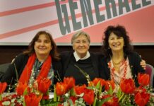 Spi Cgil Veneto: Elena di Gregorio confermata alla segreteria generale del sindacato dei pensionati Tiziana Basso, Segretaria generale Cgil Veneto, Mina Cilloni, Segretaria Spi Cgil nazionale, Elena Di Gregorio, Segretaria generale Spi Cgil Veneto