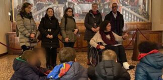 Monte Berico 2026, avviato concorso per la realizzazione del logo per l’anno giubilare monte berico Da sinistra le insegnanti, l'assessore Tolio, il consigliere Casarotto e la curatrice Keran