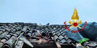 Val Liona, gru cade dal carrello e sfonda tetto di un’abitazione: nessun ferito, verifiche dei vigili del fuoco val di liona gru sfonda tetto