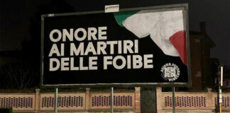 Martiri delle Foibe: gigantografia di Azione Studentesca in Viale D’Alviano a Vicenza azione studentesca vicenza martiri delle foibe