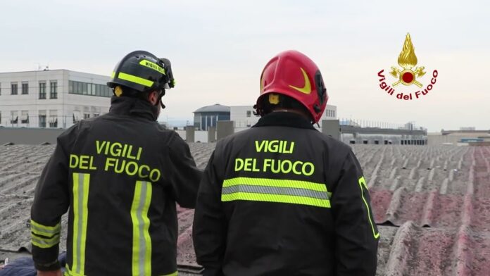 Vigili del fuoco intervenuti in Via della Meccanica a Vicenza
