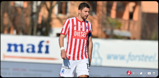 Mister Francesco Modesto e Nicola Pasini, al termine della gara contro la Feralpisalò persa 2-0 insieme alle speranze di promozione diretta Nicola Pasini (fonte Lr Vicenza)