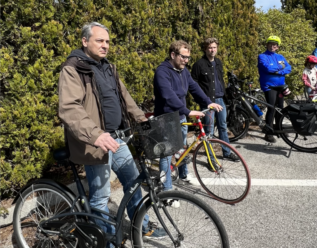 Possamai con Marchetti per la bicicletatta lungo le ciclabili di San Pietro Intrigogna, Tormeno, Bertesinella