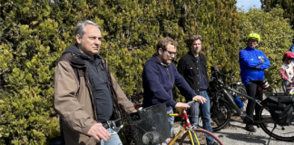 Vicenza vero capoluogo, Giacomo Possamai incontra i sindaci della Provincia Vicenza capoluogo Possamai con Marchetti per la bicicletatta lungo le ciclabili di San Pietro Intrigogna, Tormeno, Bertesinella
