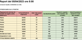 Covid Veneto 5 aprile: 486 casi, 6 morti. A Vicenza 94 nuovi casi e 1 decesso. La tabella delle province Dati casi Covid per provincia in Veneto al 5 aprile ore 8 copia