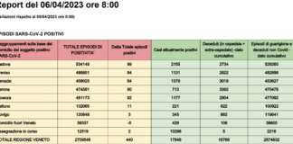 Covid Veneto 6 aprile: 440 casi, 1 morto. A Vicenza 92 nuovi casi e 0 decessi. La tabella delle province Dati casi Covid per provincia in Veneto al 6 aprile ore 8 copia