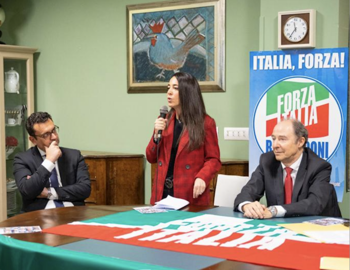 LIcia Ronzulli, capogruppo di Forza Italia al Senato, a Vicenza tra Francesco Rucco e Pierantonio Zanettin