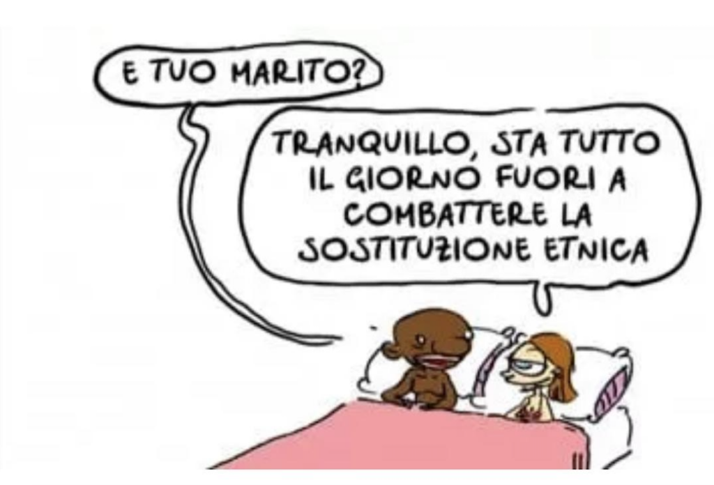 Sostituzione etnica, la vignetta di Natangelo sul Fatto Quotidiano