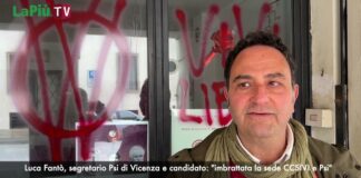 Imbrattata il 25 aprile da No Vax sede CCSIVI e PSI: “Atto intimidatorio”.  Fantò “Serve politica ragionata senza banditori”. E ricorda Matteotti Luca Fantò commenta l'imbrattamento della sede CCSIVI e Psi Vicenza