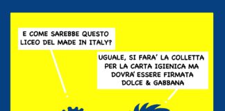 Carne o teste artificiali? Contiamo sul Liceo del Made in Italy Carne e teste artificiali, si studieranno al Liceo del Made in Italy (vignetta di Almor e Mellana)