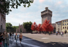 Piazzale de Gasperi, Celebron: “La visione di città che manca al centro sinistra. Nicolai al sabato parla di bici la domenica difende le auto” Rendering di Piazzale de Gasperi