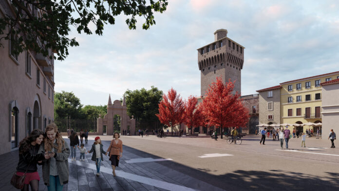 Rendering di Piazzale de Gasperi