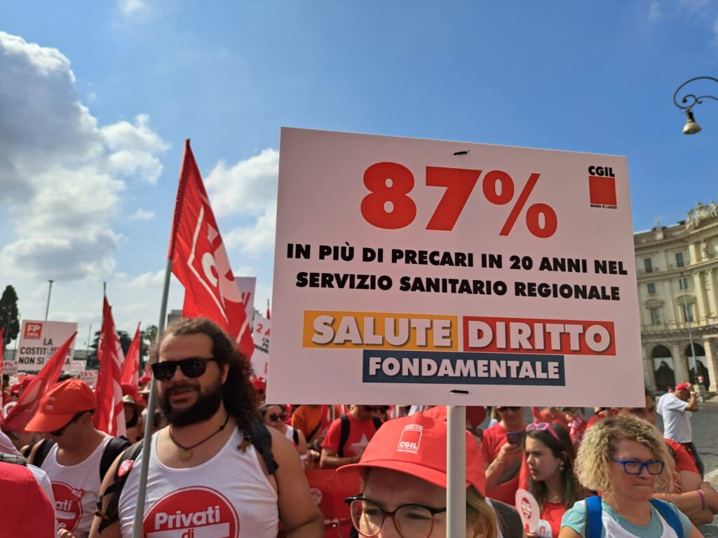 Cgil Vicenza manifesta a Roma in piazza del Popolo