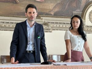 Assessore alla mobilità Cristiano Spiller e architetto Francesca Nicole Grendele